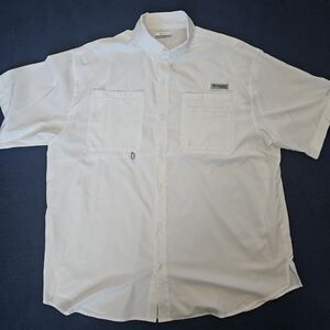 Columbia PFG Classic White Button-Down Shirt